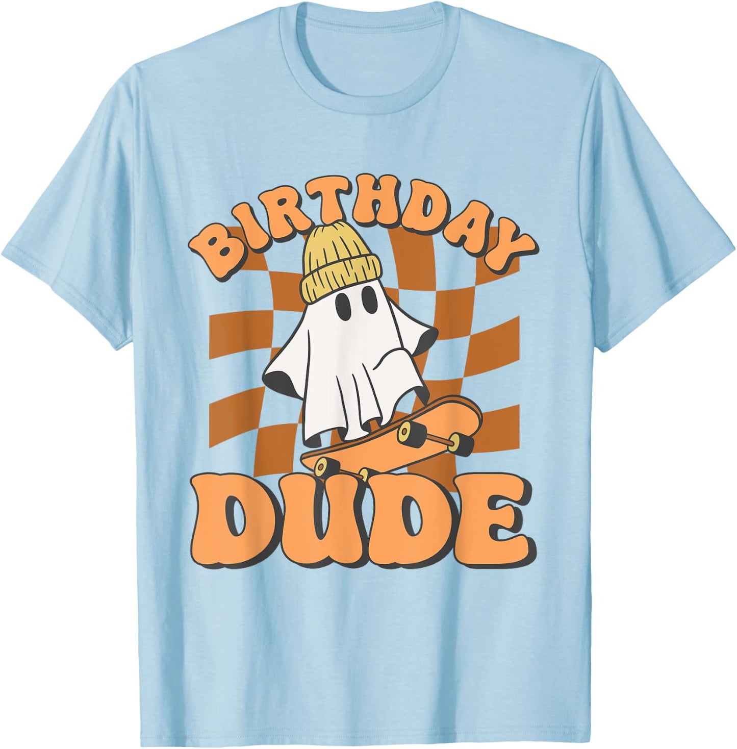 Halloween Ghost October Birthday For Boys Birthday Dude T-Shirt - T-Shirt | Light Blue