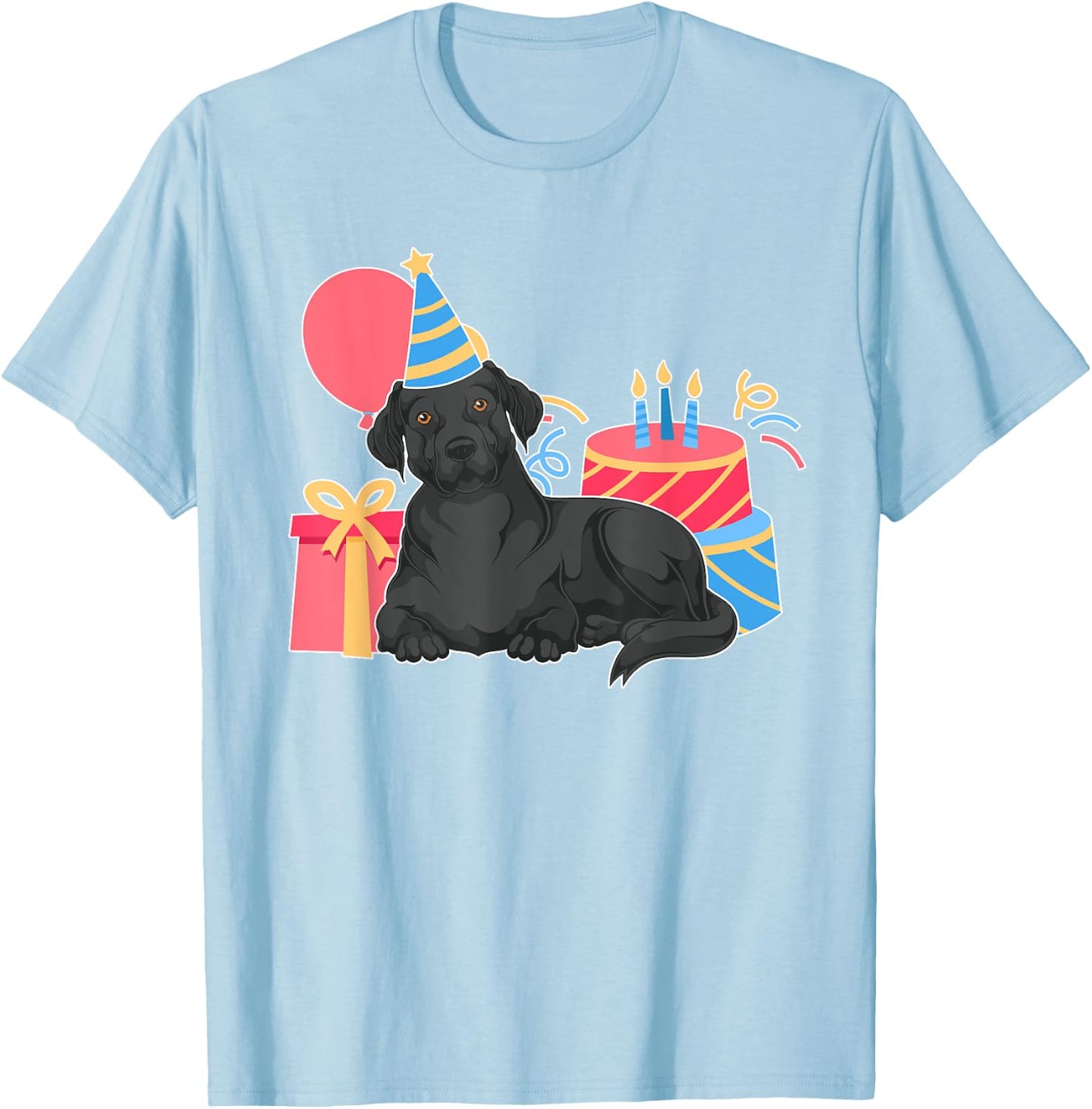 Black Labrador Lover Dog Owner Kids Birthday Party Black Lab T-Shirt - T-Shirt | Light Blue