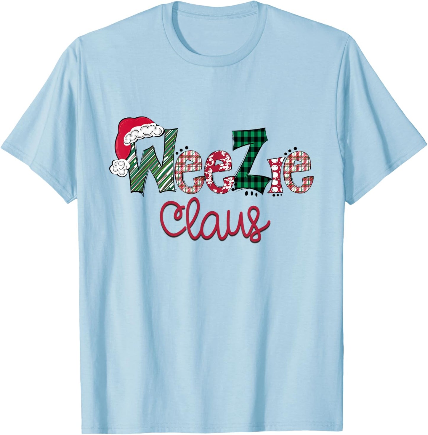 Christmas WeeZie Claus Pajama Suit Santa Hat X-mas T-Shirt - T-Shirt | Light Blue