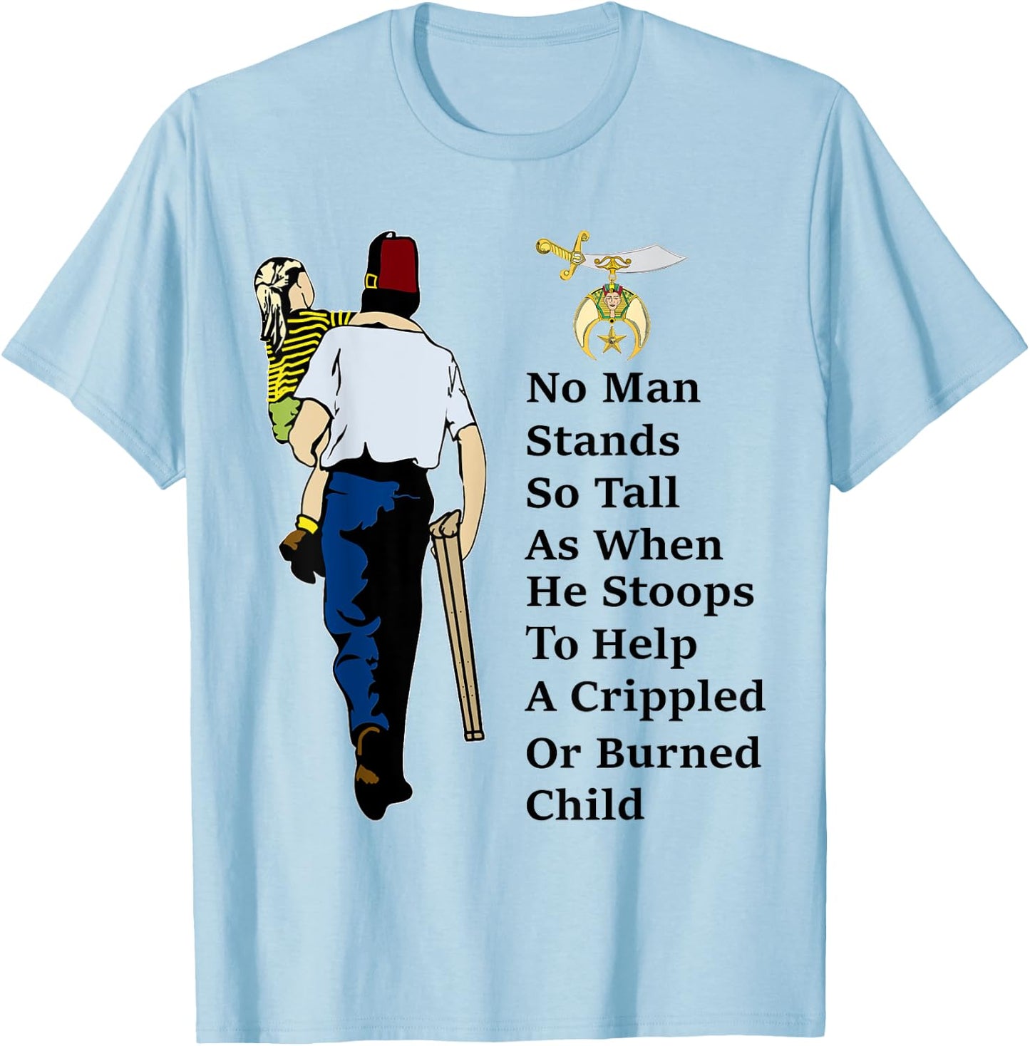 Proud To Be A Shriner Help Childs Emblem Masons Father's Day T-Shirt - T-Shirt | Light Blue