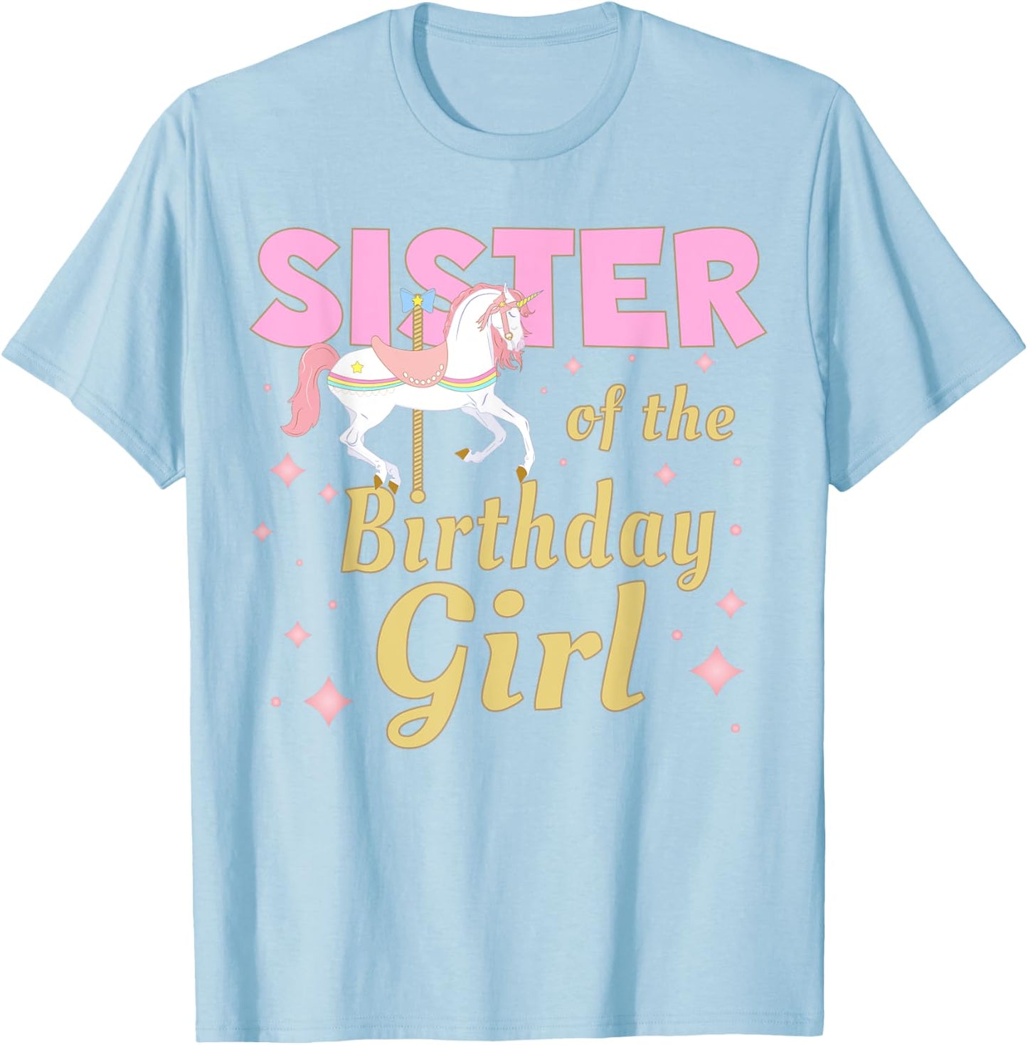 Sister Carousel Party 1st Birthday Girl Family Matching T-Shirt - T-Shirt | Light Blue