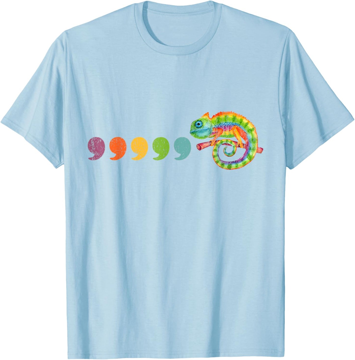 Comma comma chameleon English teacher t Grammar T-Shirt - T-Shirt | Light Blue