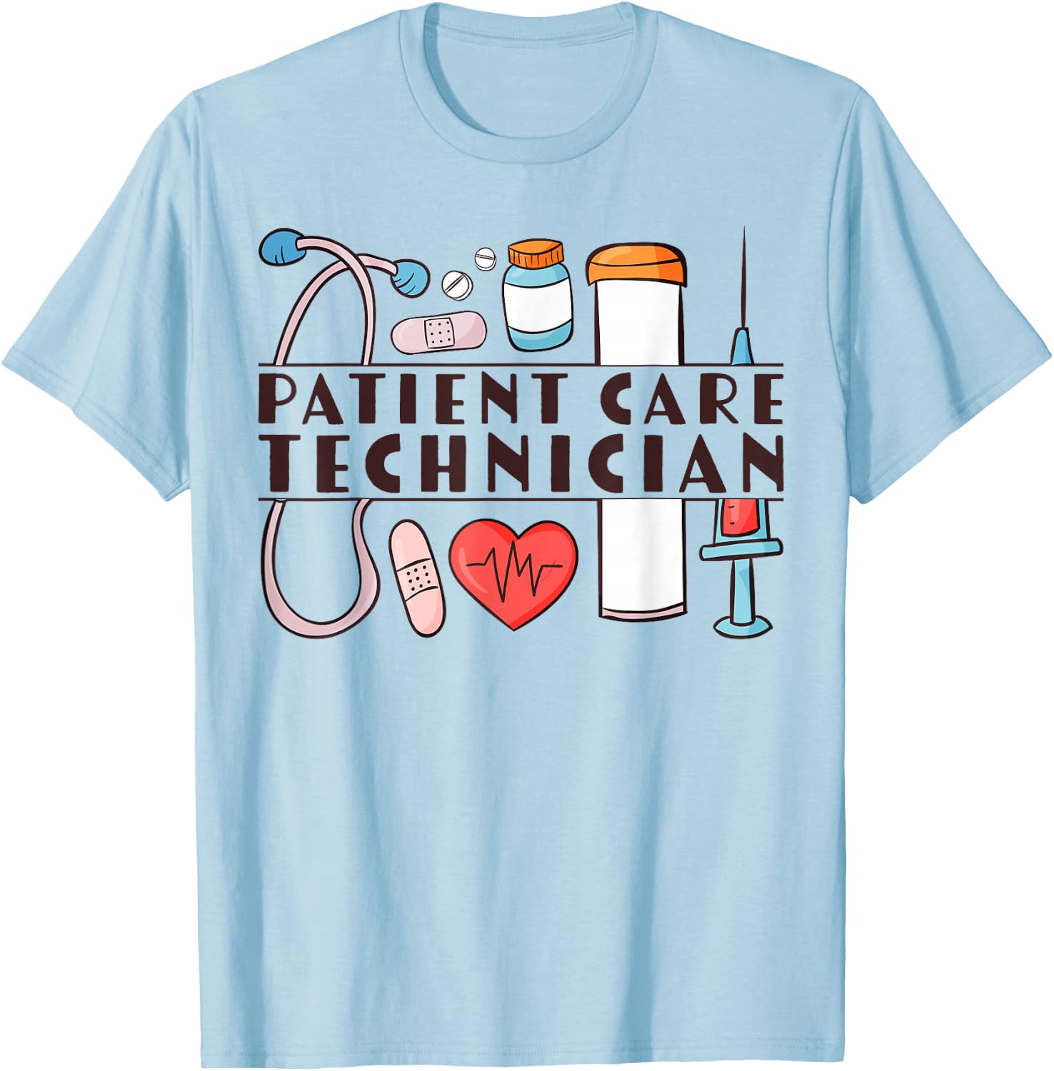 Cute Patient Care Technician PCT T-Shirt - T-Shirt | Light Blue