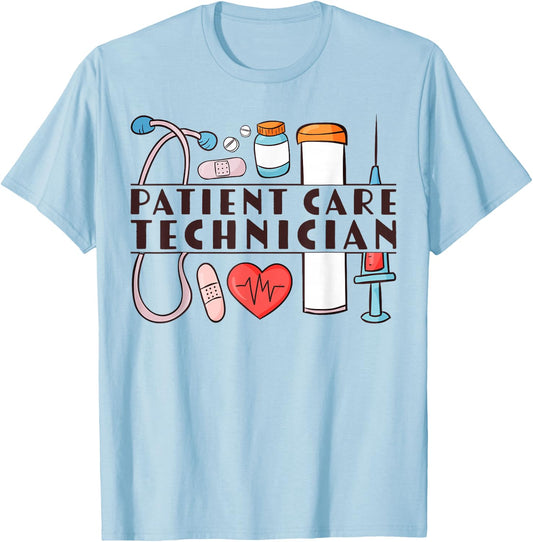 Cute Patient Care Technician PCT T-Shirt - T-Shirt | Light Blue