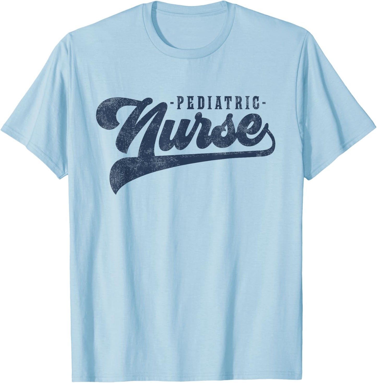 Pediatric Nurse Cute Vintage Graphic T-Shirt - T-Shirt | Light Blue