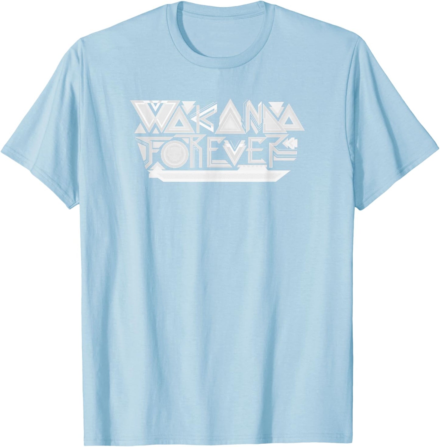 Marvel Black Panther: Wakanda Forever Gray On White Text T-Shirt - T-Shirt | Light Blue