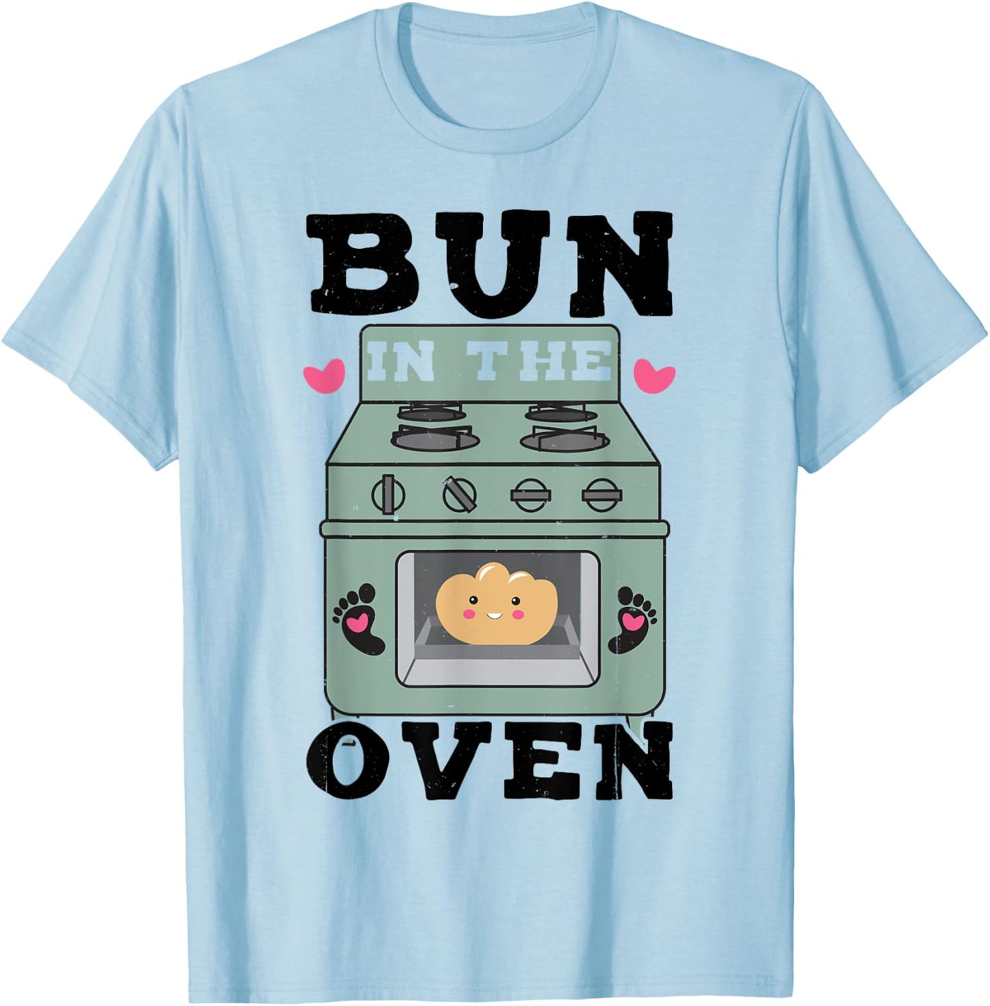 Bun In The Oven - Baby Announcement T-Shirt - T-Shirt | Light Blue