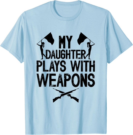 Funny Color Guard Dad Of A Color Guard Member Dad Guard Dad T-Shirt - T-Shirt | Light Blue