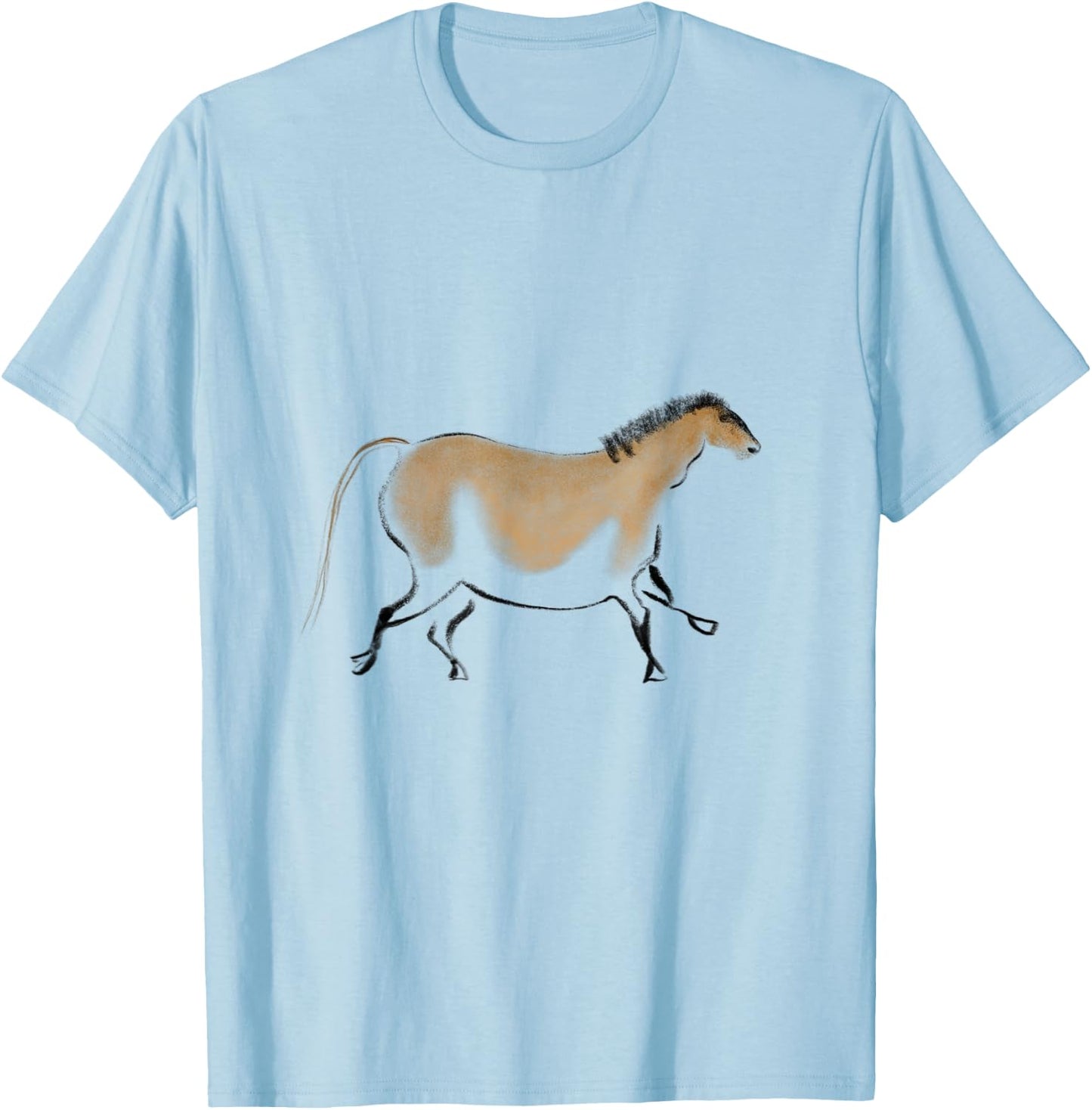 Cave Painting of a stone age horse from Lascaux T-Shirt - T-Shirt | Light Blue