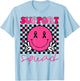 Groovy Breast Cancer Awareness Men Women Kids Support Squad T-Shirt - T-Shirt | Light Blue