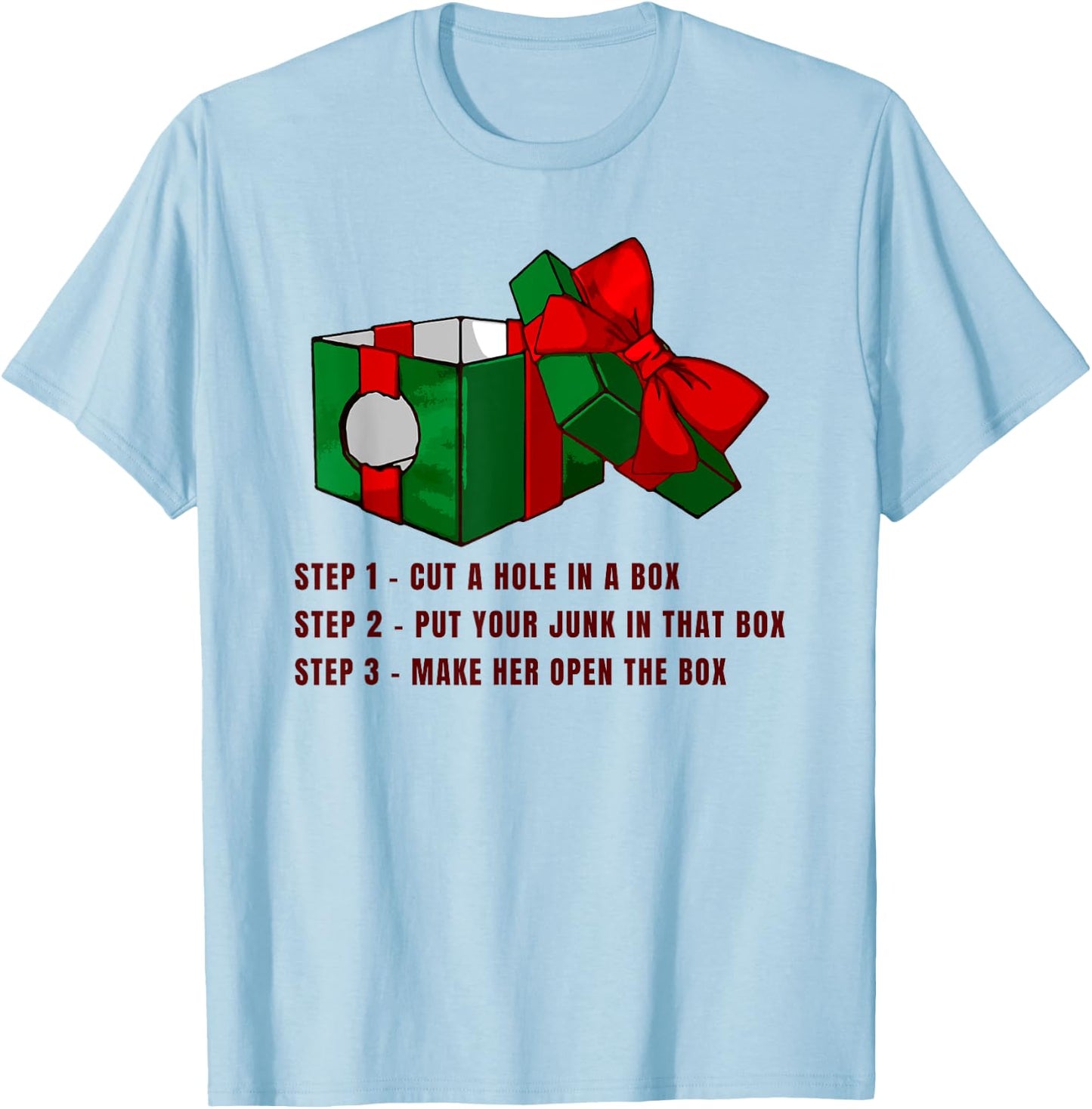 Funny Christmas, DICK IN A BOX , Women T-Shirt - T-Shirt | Light Blue