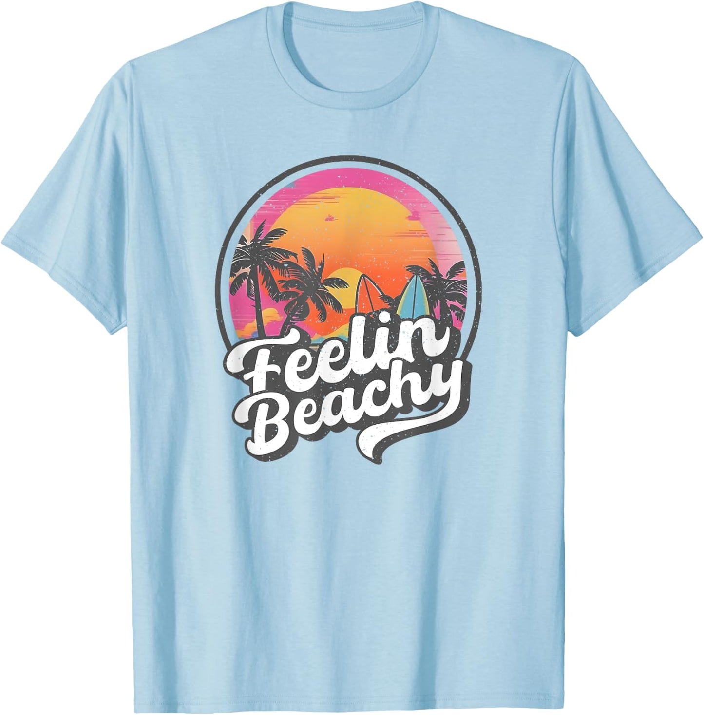 Feeling Beachy Funny Surfer Spring Break Quote Women Kids T-Shirt - T-Shirt | Light Blue