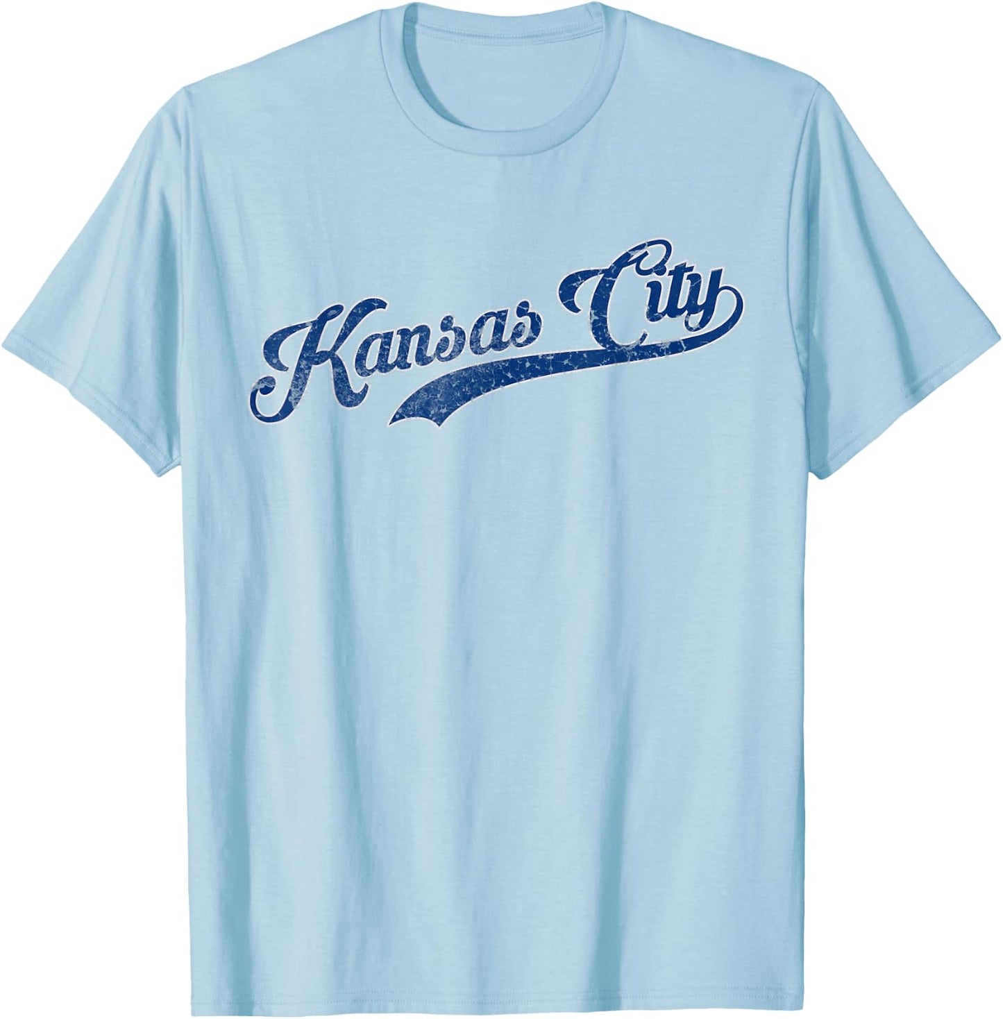 Vintage Kansas city KC Baseball T-Shirt - T-Shirt | Light Blue