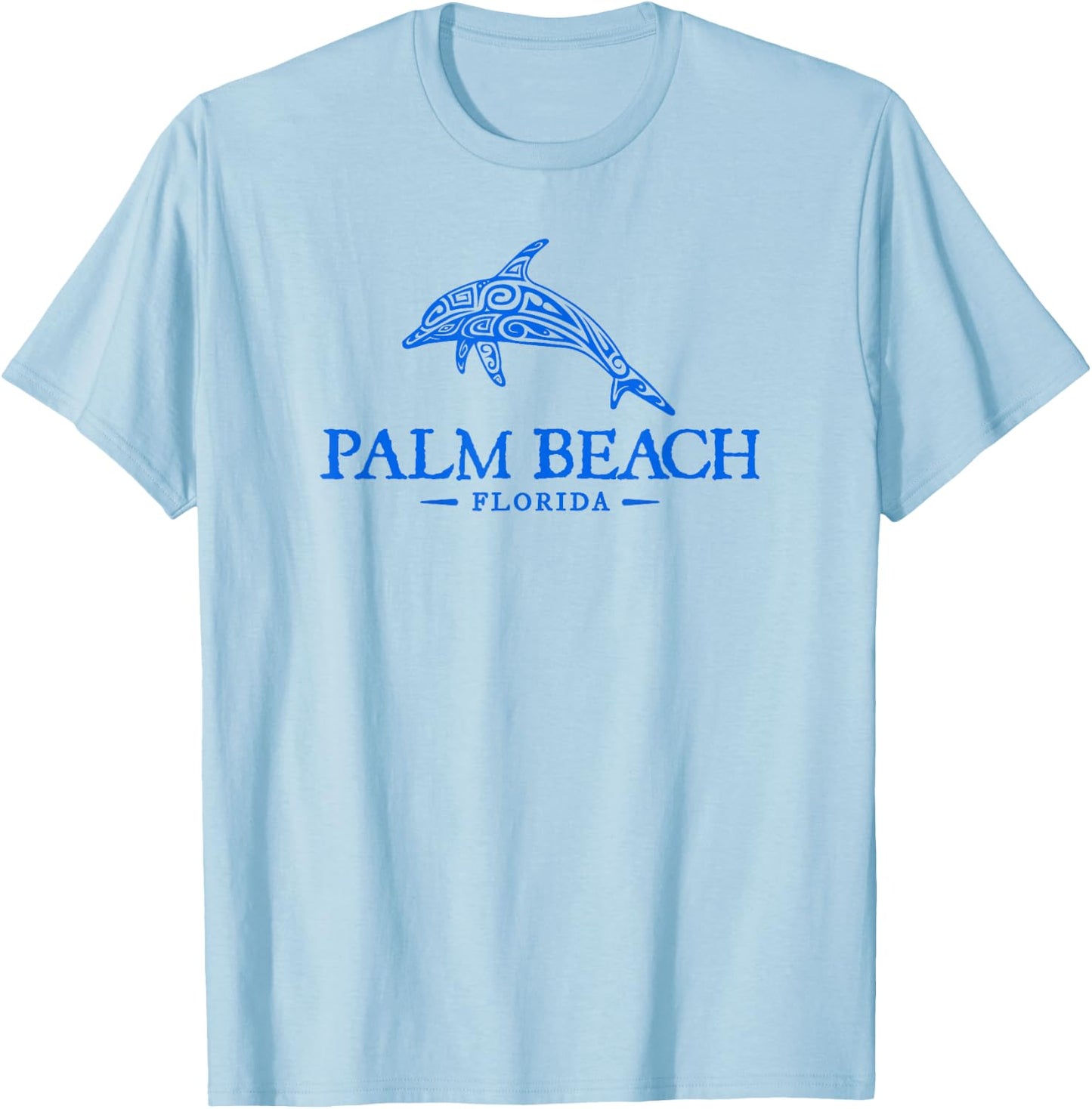 Palm Beach Florida Dolphin Boys Girls Souvenir T-Shirt - T-Shirt | Light Blue