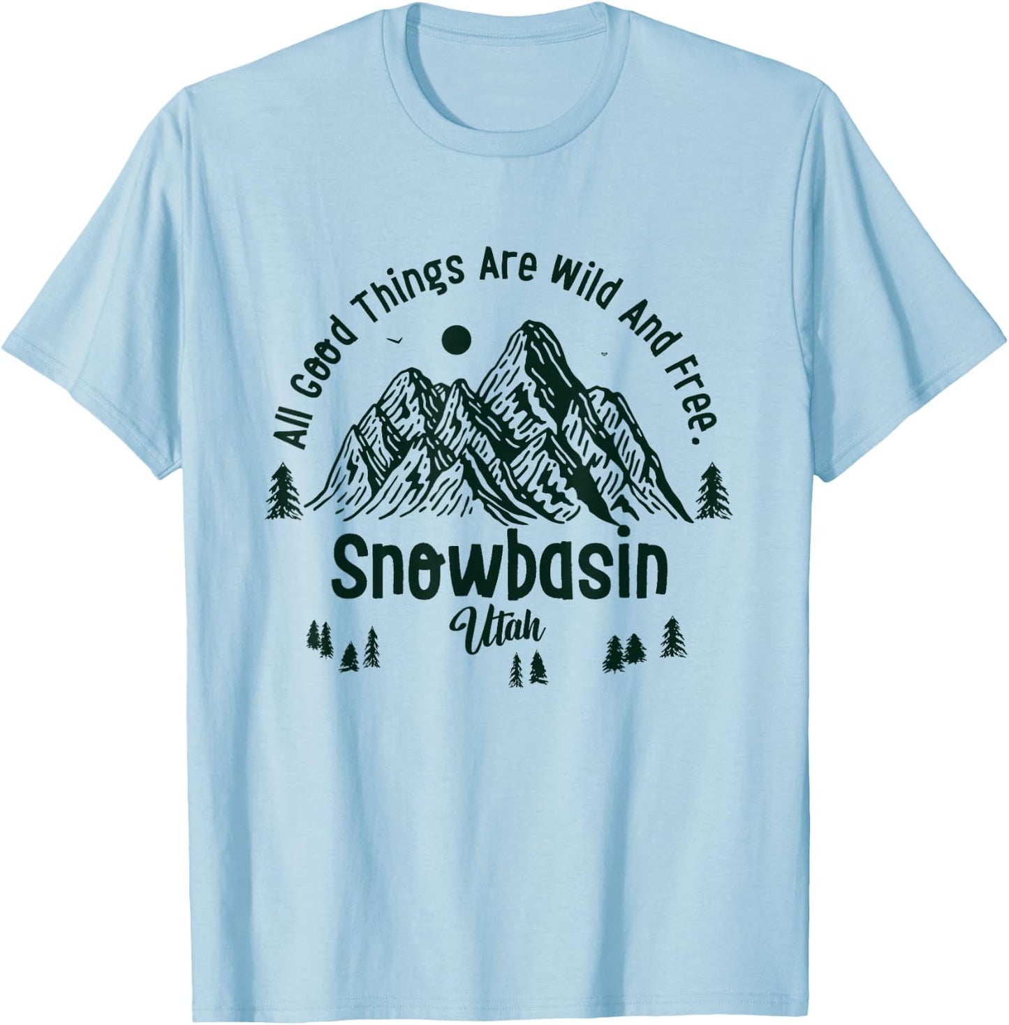Snowbasin Mountains Utah Hiking Outdoors Vintage T-Shirt - T-Shirt | Light Blue