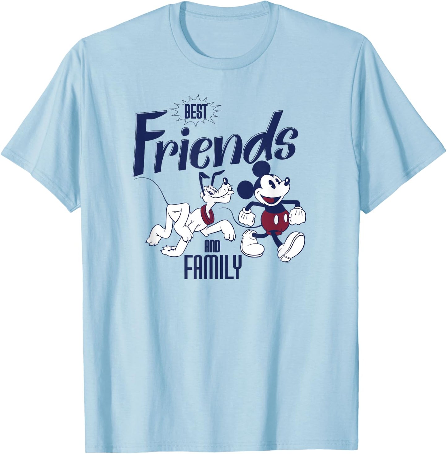 Disney Mickey Mouse and Pluto Best Friends Retro Vintage Small T-Shirt - T-Shirt | Light Blue