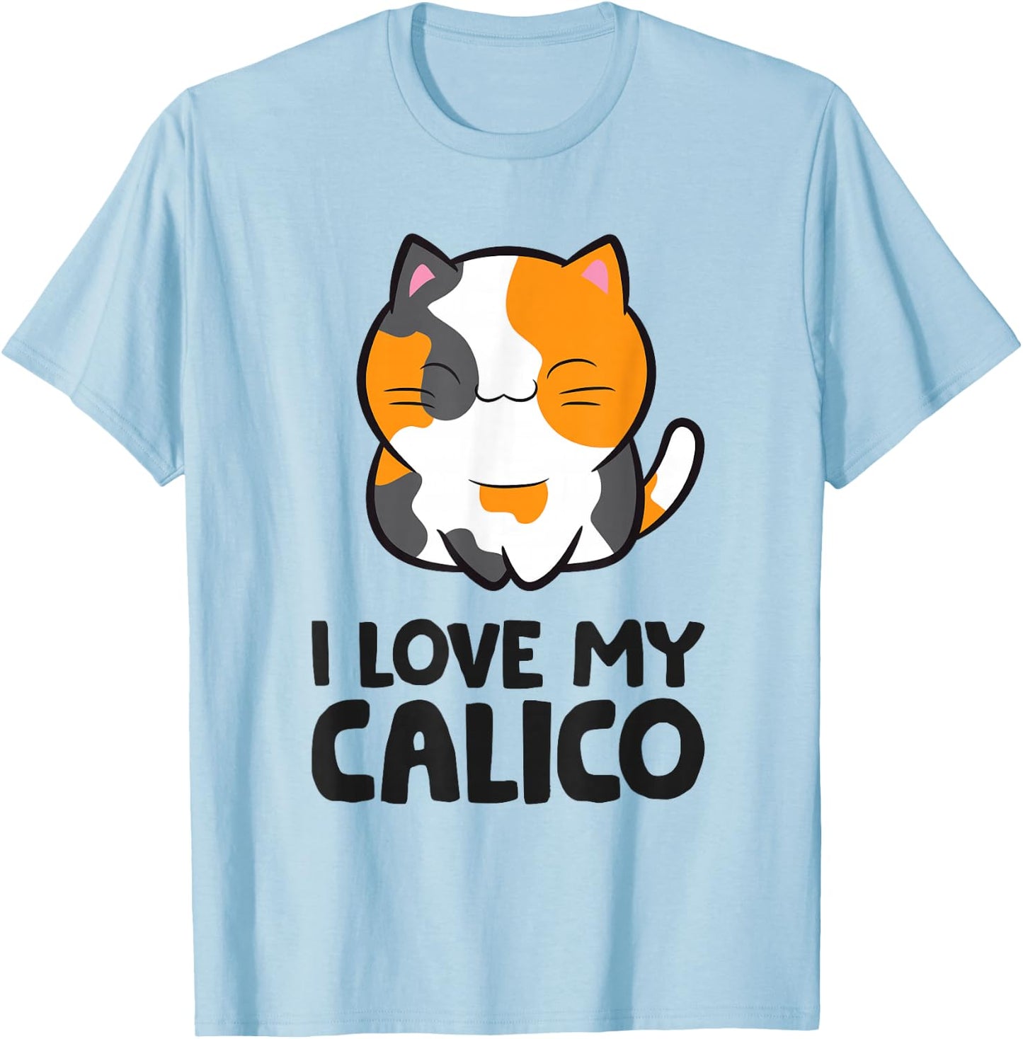Calico Cat Owner I Love My Calico Cat T-Shirt - T-Shirt | Light Blue