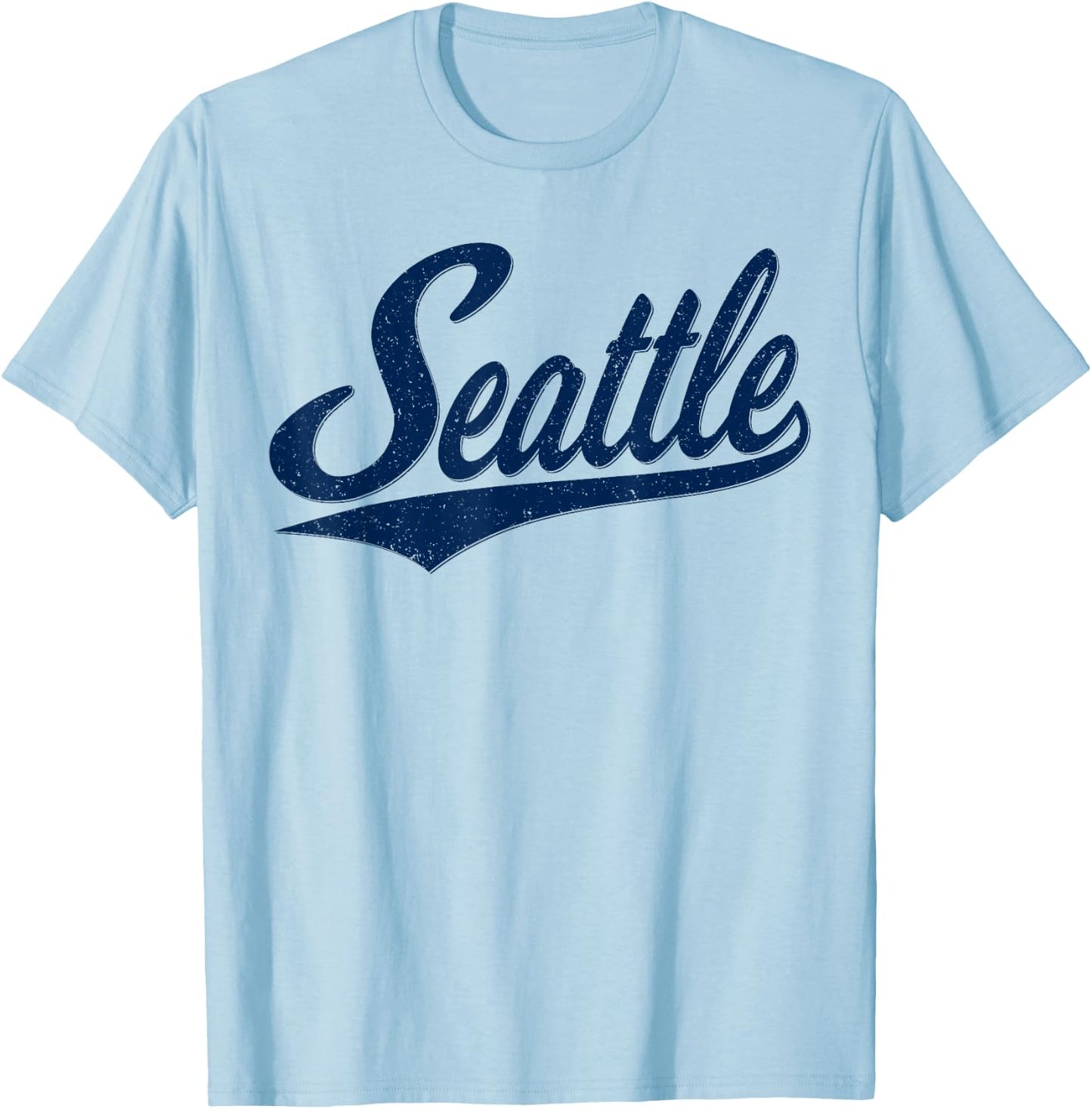 Seattle Washington Varsity Script Vintage Retro Sports Style T-Shirt - T-Shirt | Light Blue