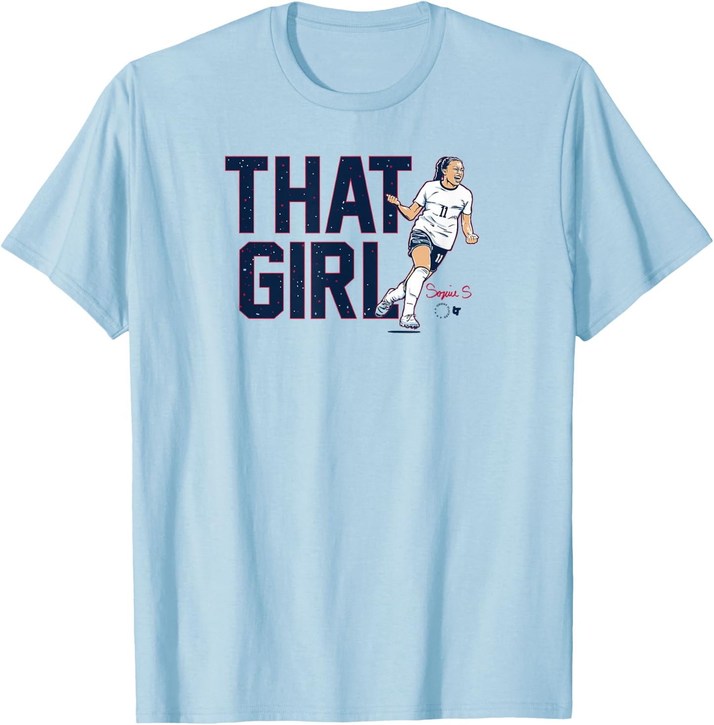 Sophia Smith - That Girl - USWNTPA - USA Soccer T-Shirt - T-Shirt | Light Blue