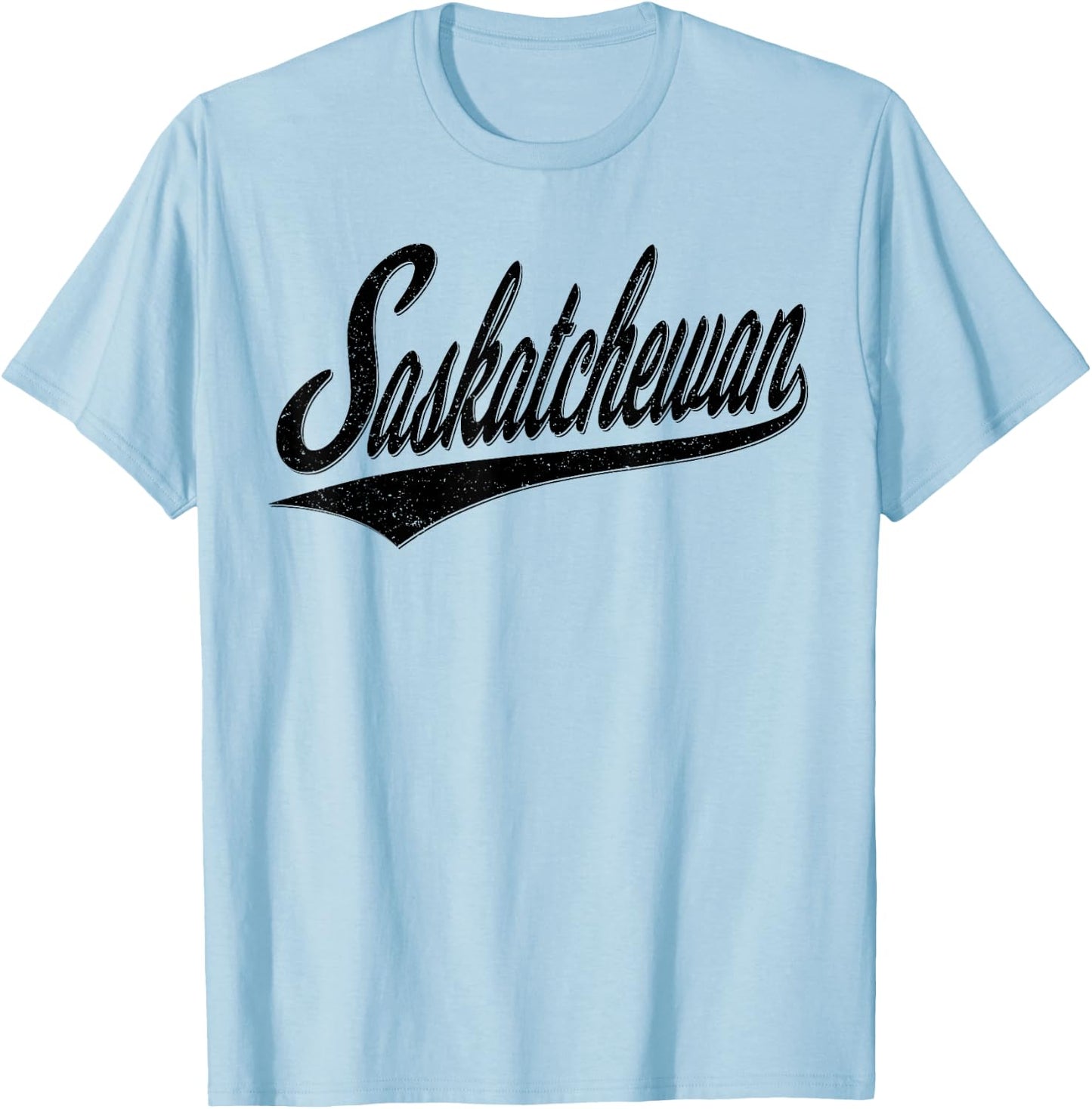 Saskatchewan Varsity Script Retro Vintage Sports Style T-Shirt - T-Shirt | Light Blue