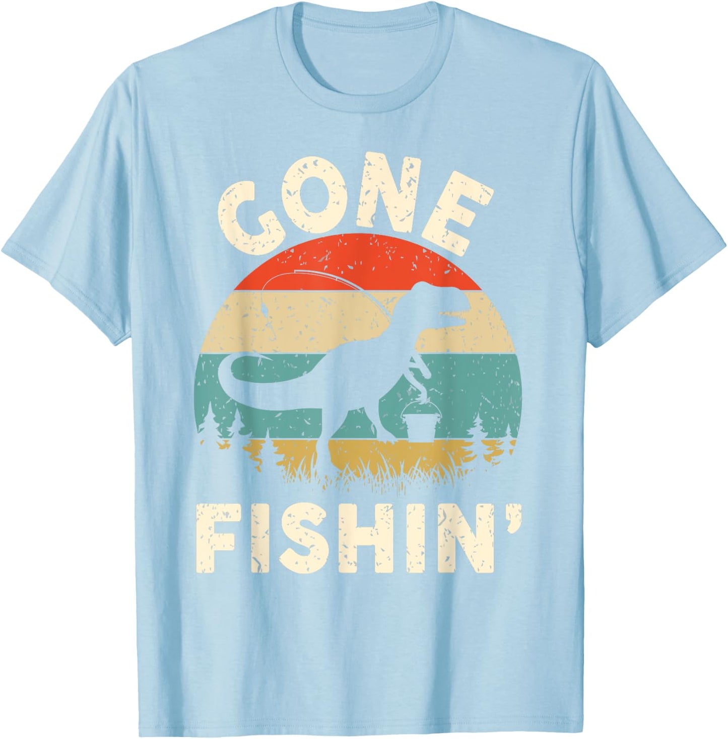 Funny Gone Fishing-Shirt Men Women Youth Boys Kids Toddler T-Shirt - T-Shirt | Light Blue