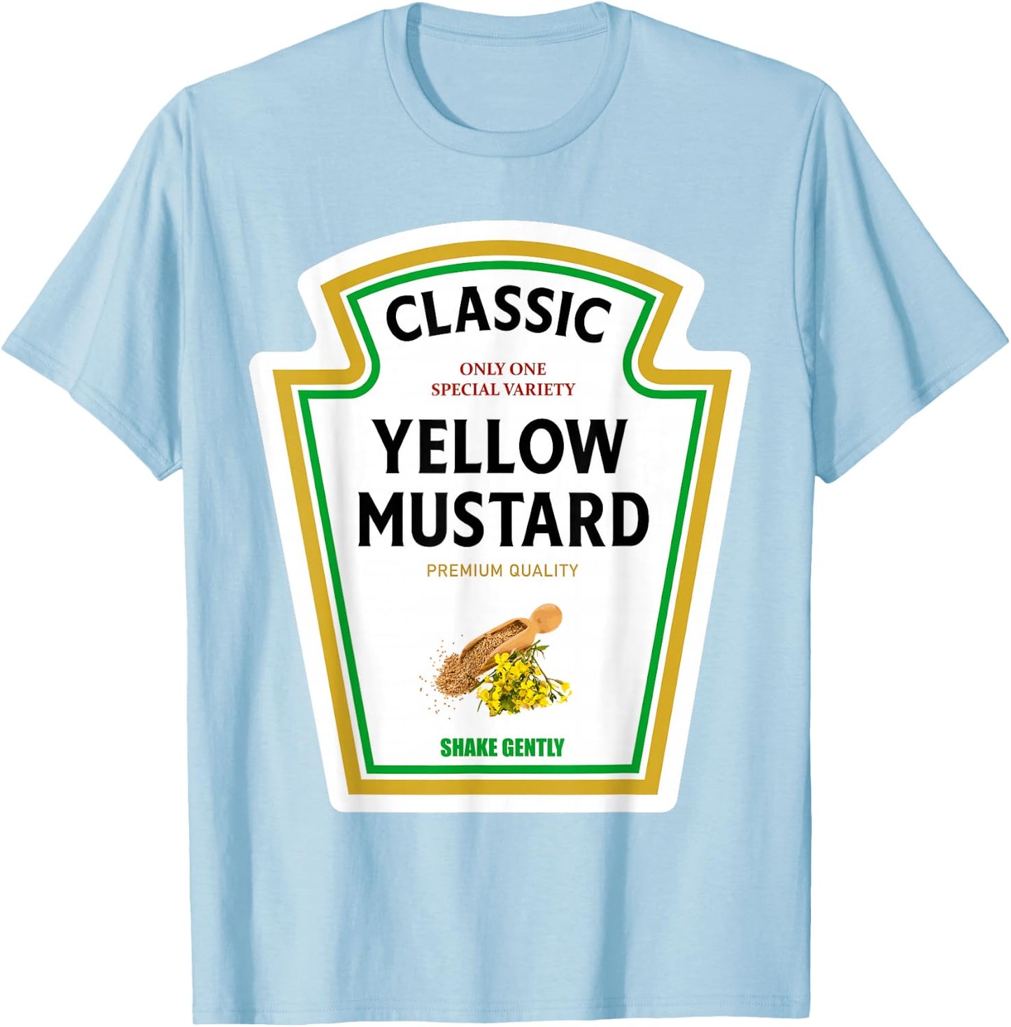 Mustard Halloween 2024 Costume Matching Ketchup Condiments T-Shirt - T-Shirt | Light Blue