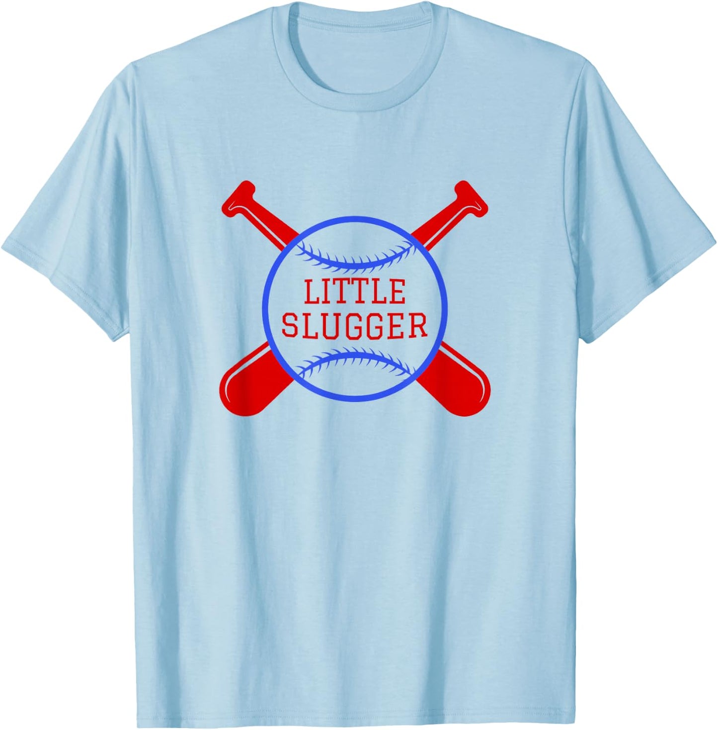 Little Slugger Baseball Lover Gift Fans and Players T-Shirt - T-Shirt | Light Blue