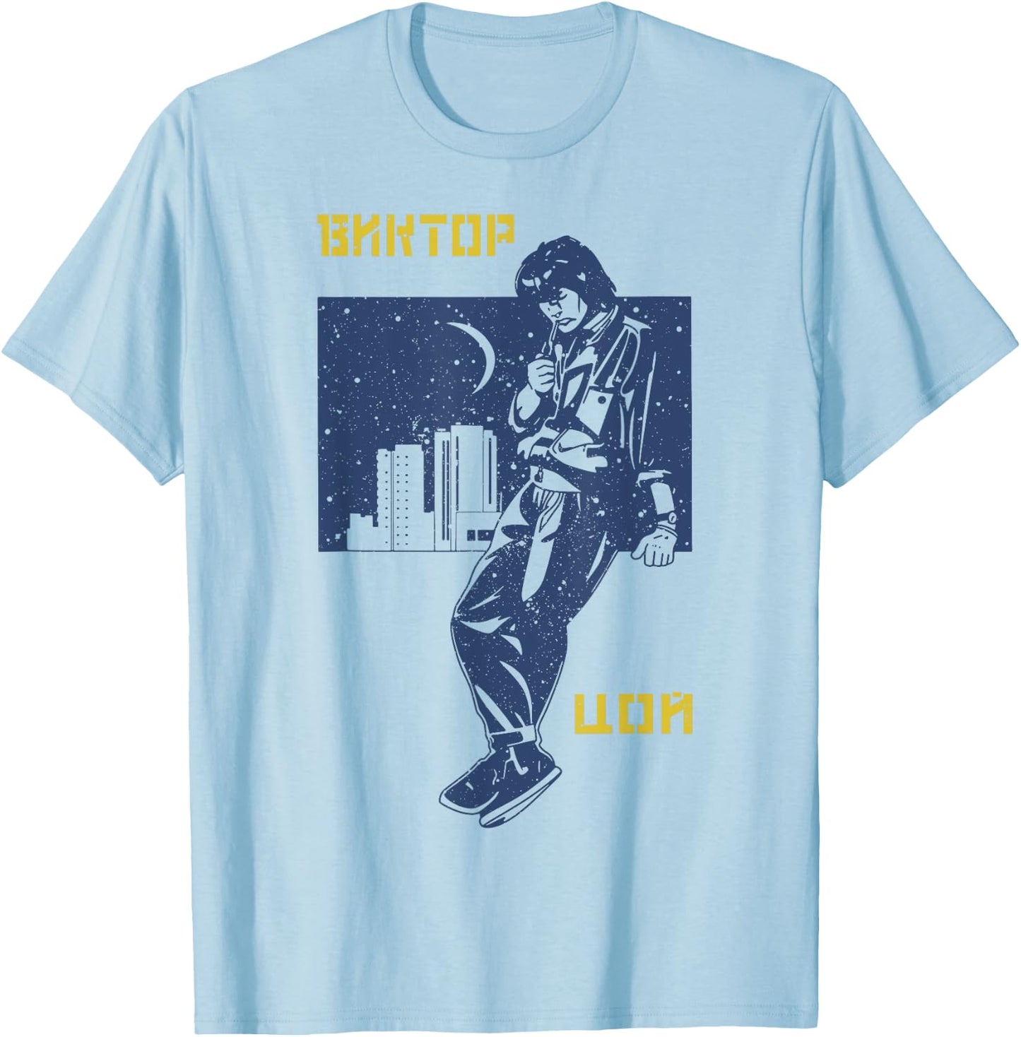 Viktor Tsoi Russia musician classic concert songwriter poet T-Shirt - T-Shirt | Light Blue