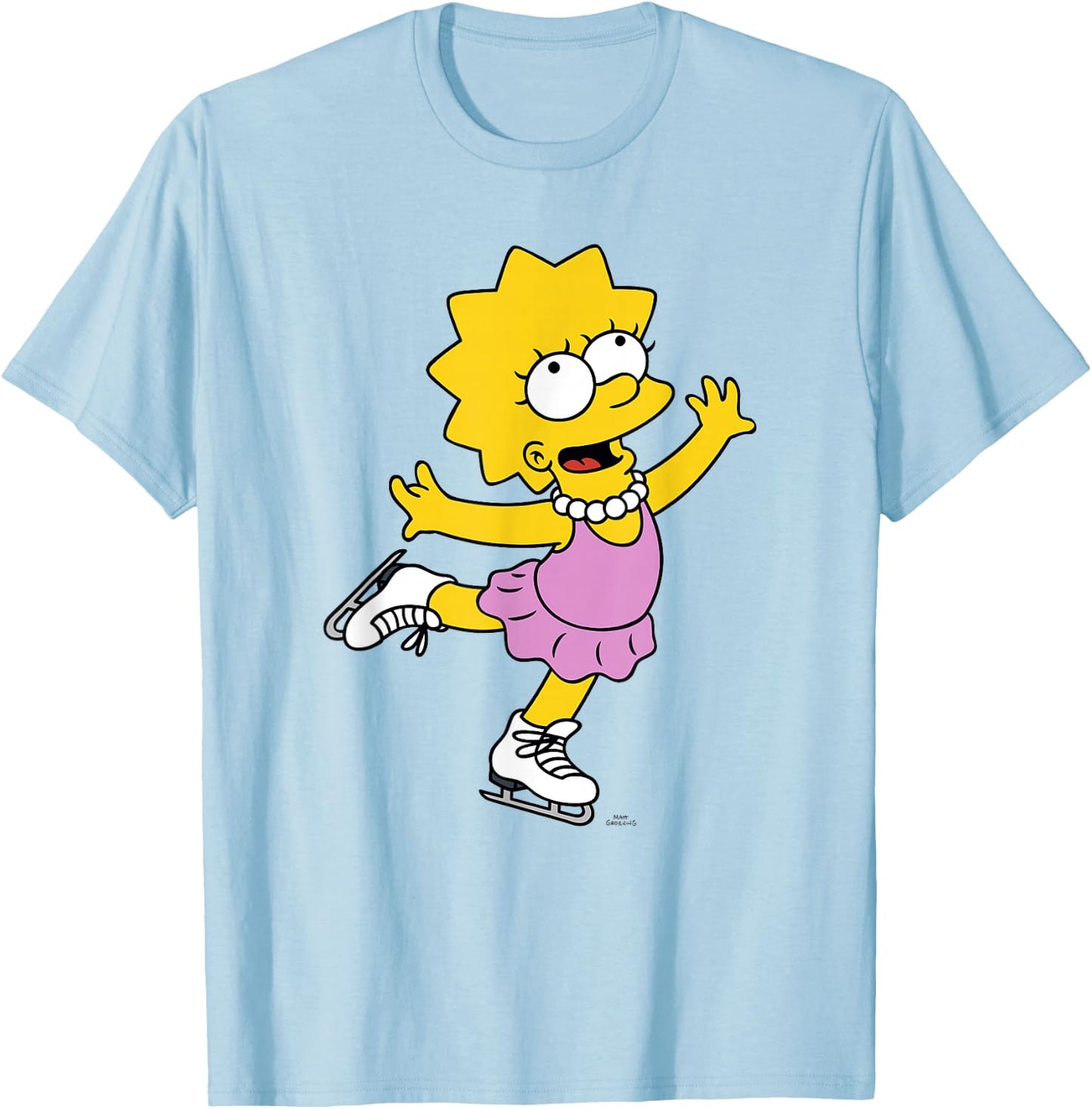 The Simpsons Lisa Ice Skating T-Shirt - T-Shirt | Light Blue