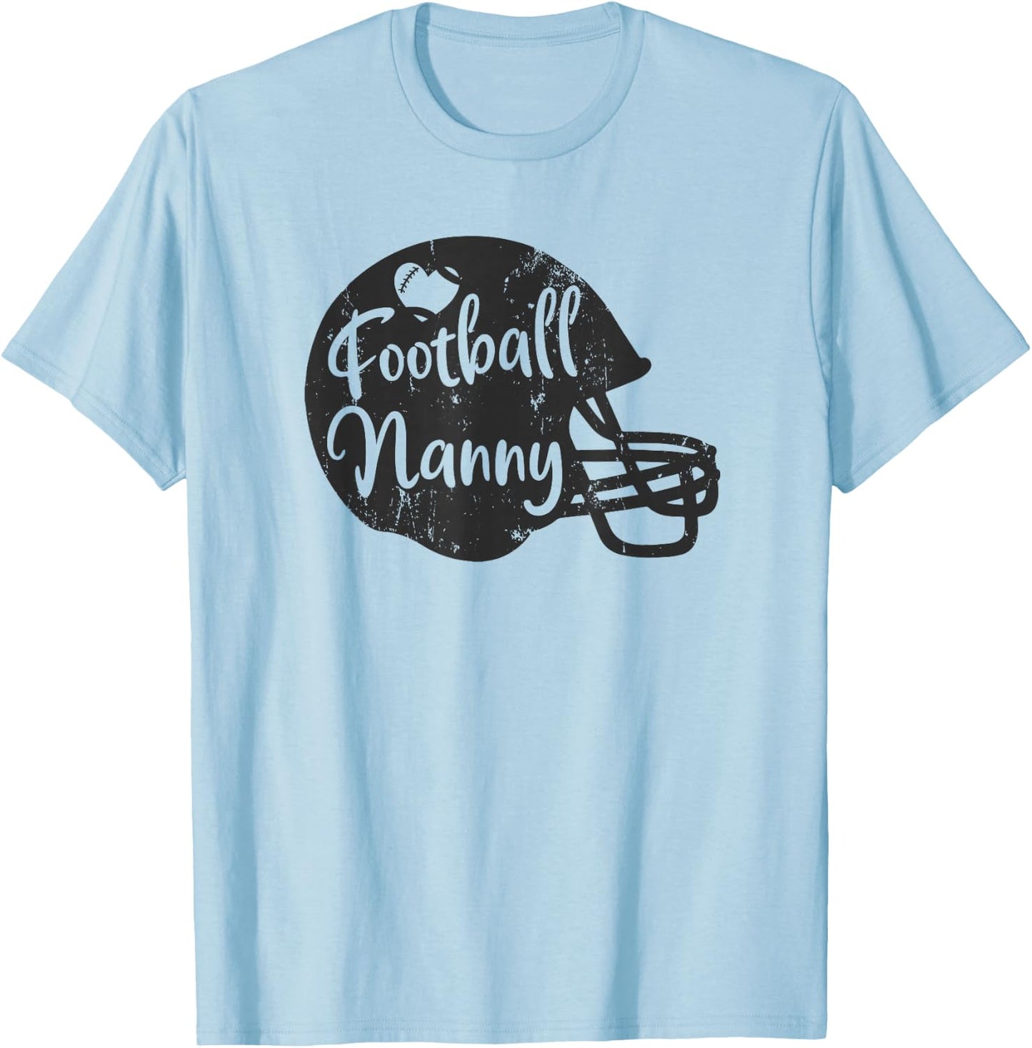 Football Nanny Fun Supportive American Football Nanny T-Shirt - T-Shirt | Light Blue