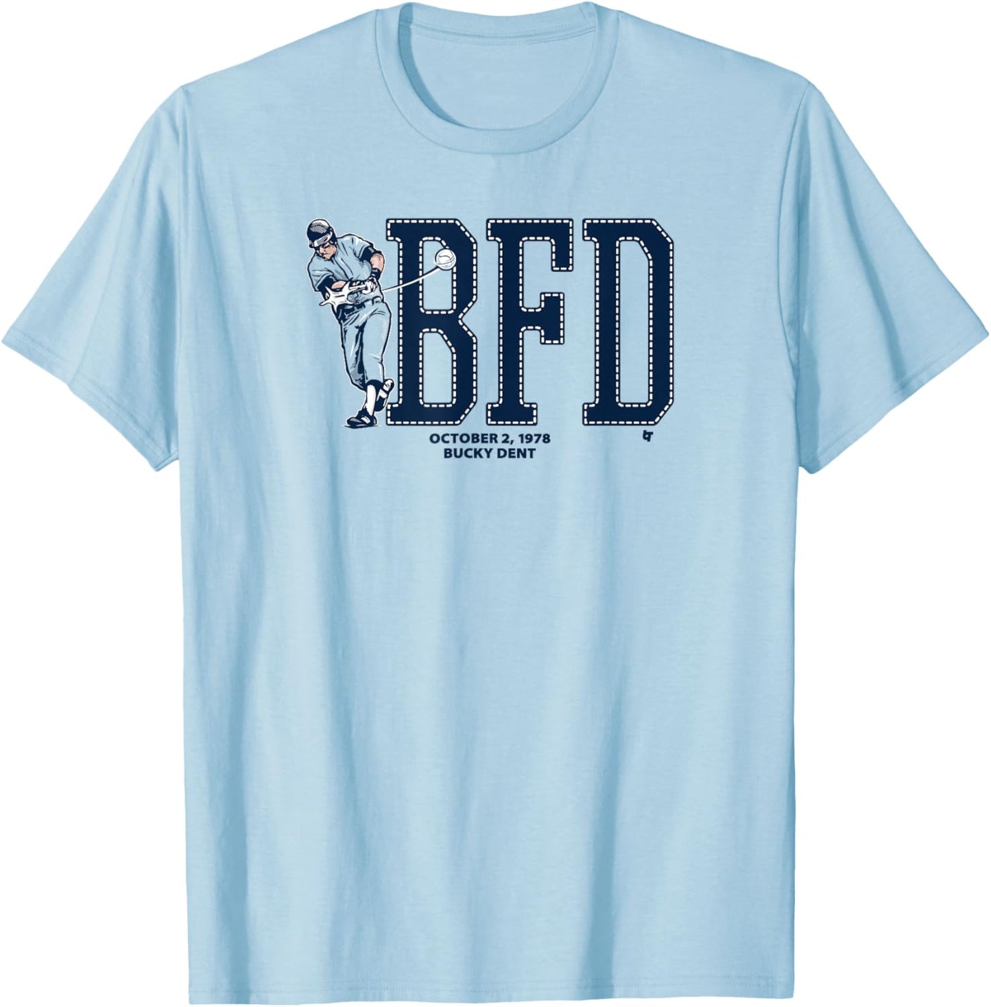 Bucky Dent - BFD - New York Baseball T-Shirt - T-Shirt | Light Blue