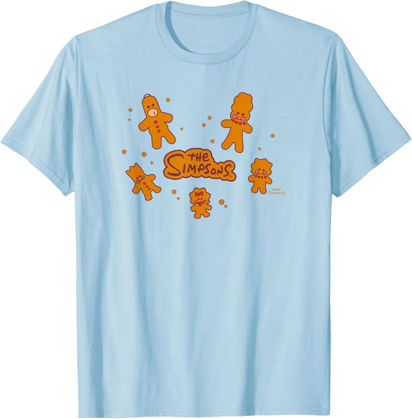 The Simpsons Christmas Gingerbread Cookies Characters T-Shirt - T-Shirt | Light Blue