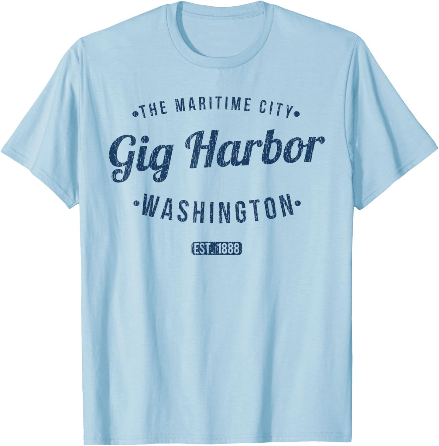 Gig Harbor Washington Vintage Travel Souvenir Gig Harbor T-Shirt - T-Shirt | Light Blue