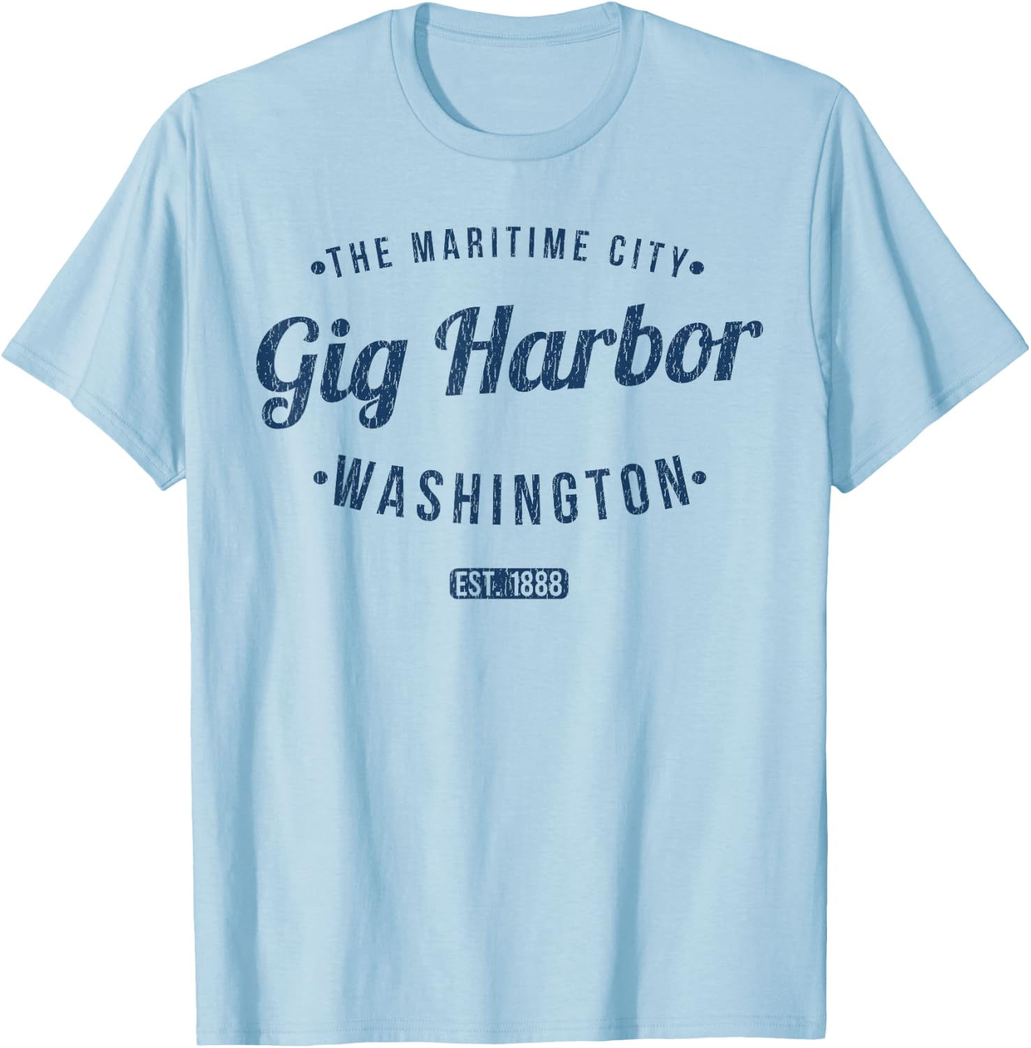 Gig Harbor Washington Vintage Travel Souvenir Gig Harbor T-Shirt - T-Shirt | Light Blue