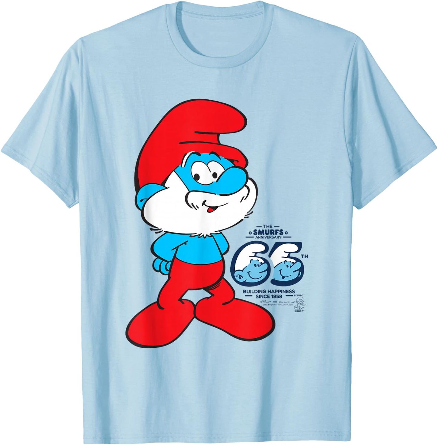 The Smurfs 65th Anniversary Papa Smurf T-Shirt - T-Shirt | Light Blue