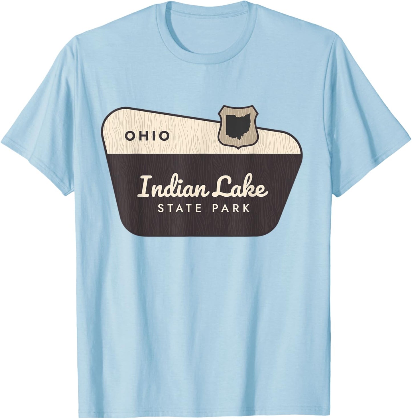 Indian Lake State Park Ohio Welcome Sign Vacation T-Shirt - T-Shirt | Light Blue