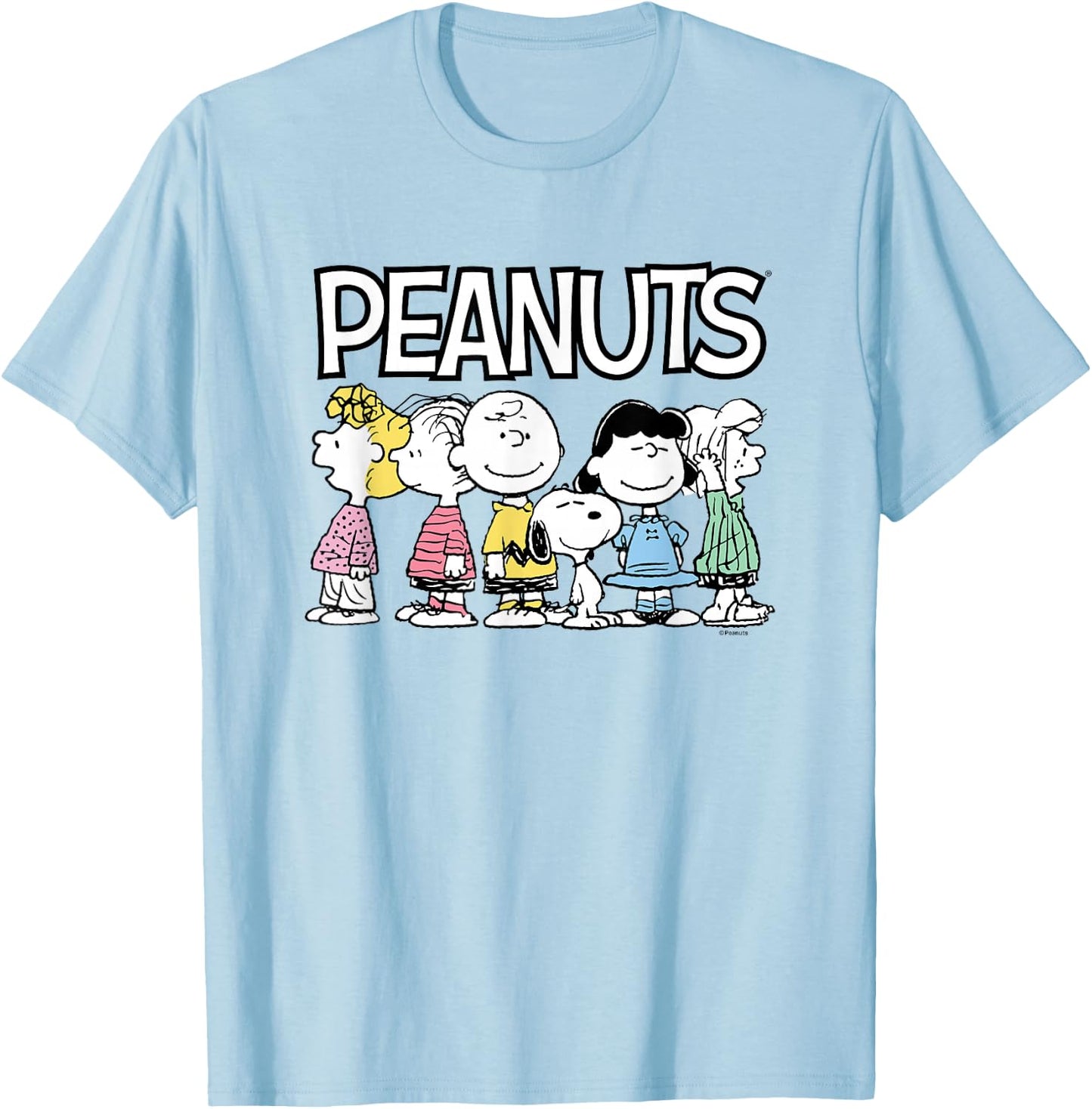 Peanuts - Snoopy Charlie Lucy Linus Sally Peppermint Patty T-Shirt - T-Shirt | Light Blue