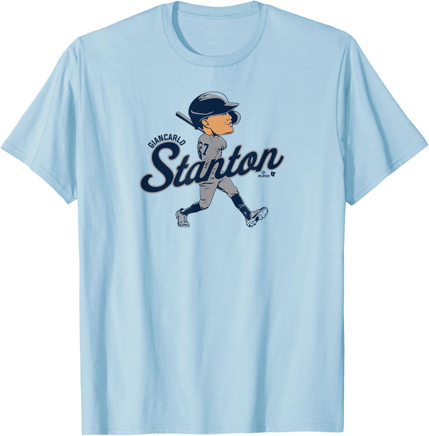 Giancarlo Stanton: Caricature - New York Baseball T-Shirt - T-Shirt | Light Blue