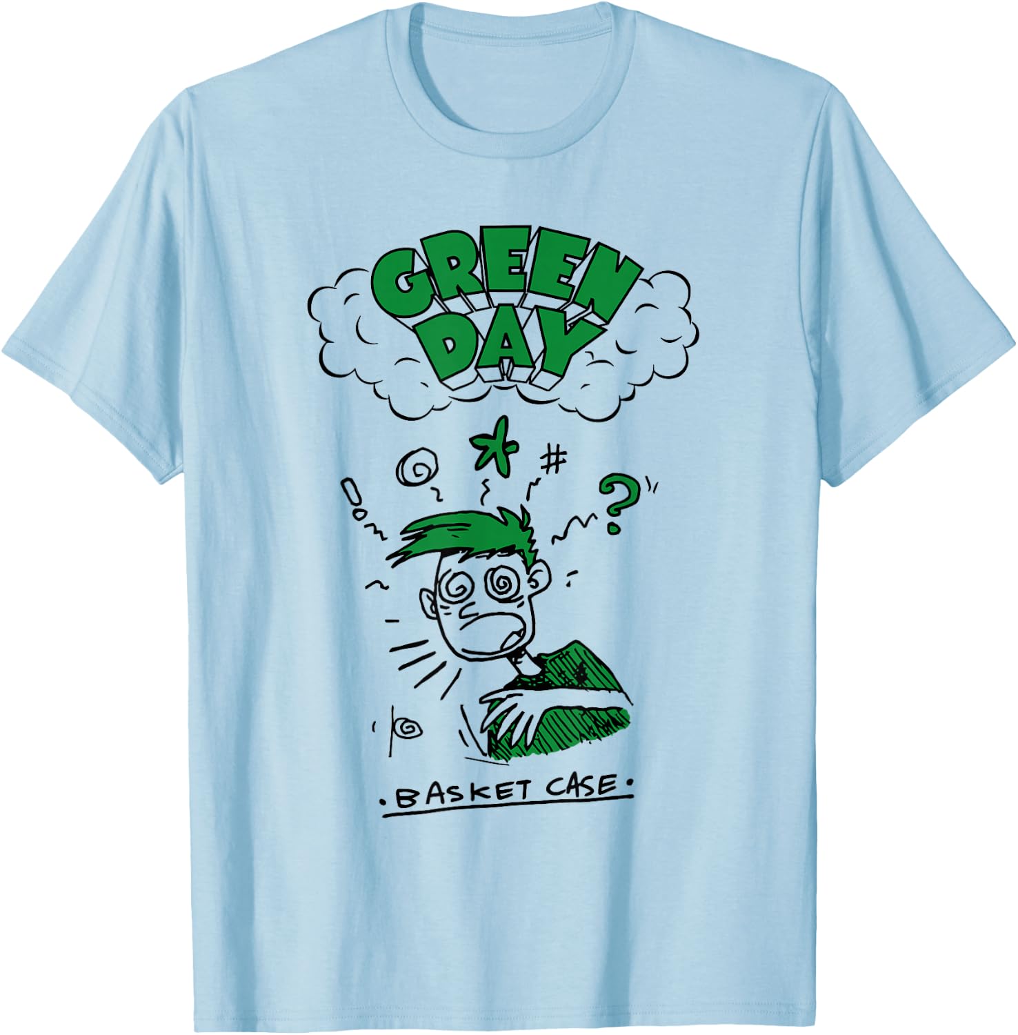 Green Day Basket Case Doodle T-Shirt - T-Shirt | Light Blue