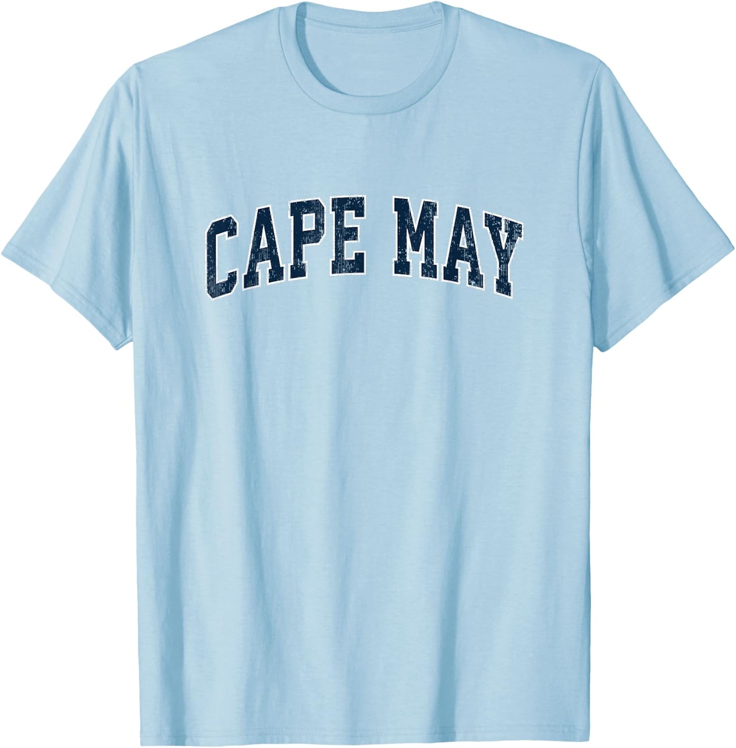 Cape May New Jersey NJ Vintage Sports Design Navy Design T-Shirt - T-Shirt | Light Blue