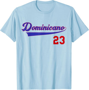 Dominicano Flag RD Dominican Republic Baseball Jersey T-Shirt - T-Shirt | Light Blue