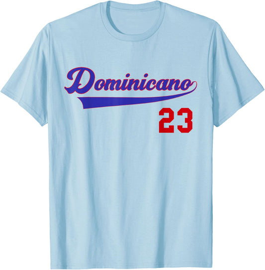 Dominicano Flag RD Dominican Republic Baseball Jersey T-Shirt - T-Shirt | Light Blue