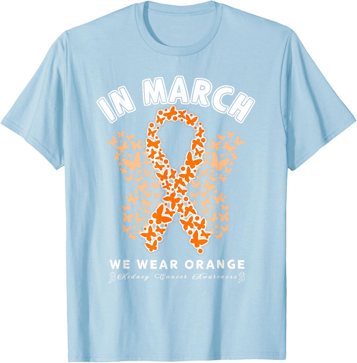 Orange Ribbon Resist the Storm Kidney cancer Awareness T-Shirt - T-Shirt | Light Blue