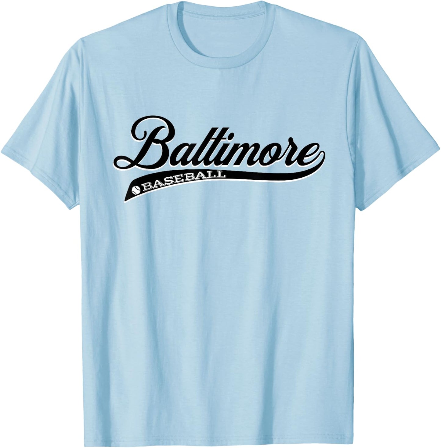 Vintage Retro Baltimore Baseball Classic T-Shirt - T-Shirt | Light Blue