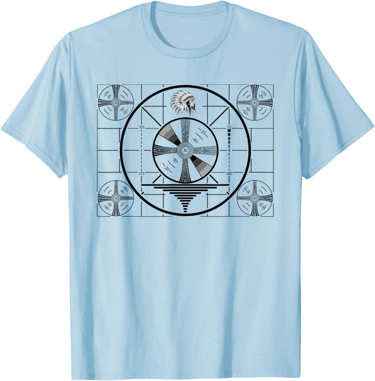 Television Tv Video Test Pattern Off Air Vintage T-Shirt - T-Shirt | Light Blue
