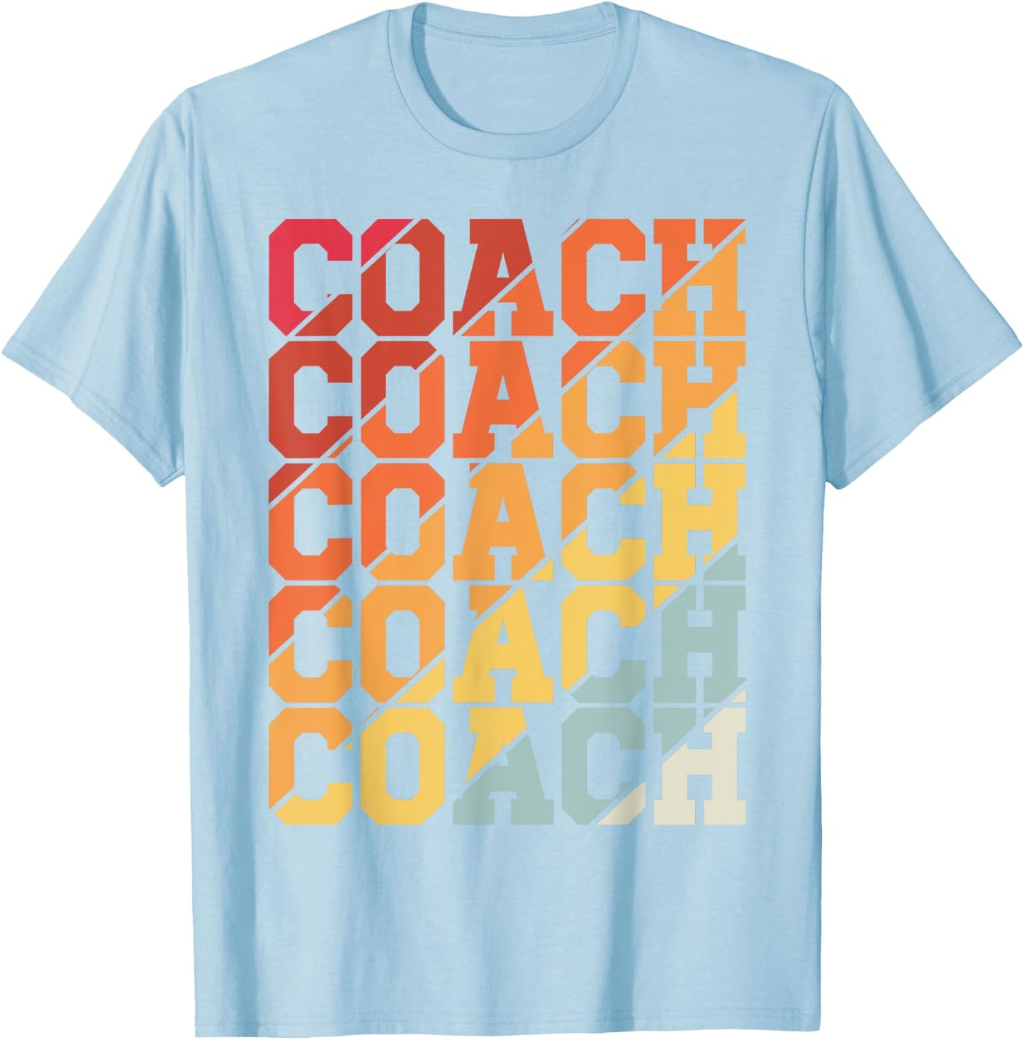 Coach Retro Vintage Sport Soccer Basketball Trainer Coach T-Shirt - T-Shirt | Light Blue