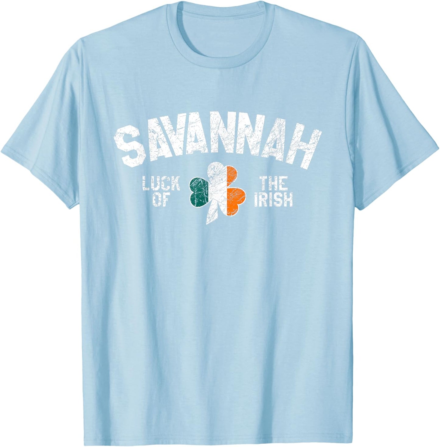Savannah St. Patrick's Day Luck Of The Irish Party Shamrock T-Shirt - T-Shirt | Light Blue