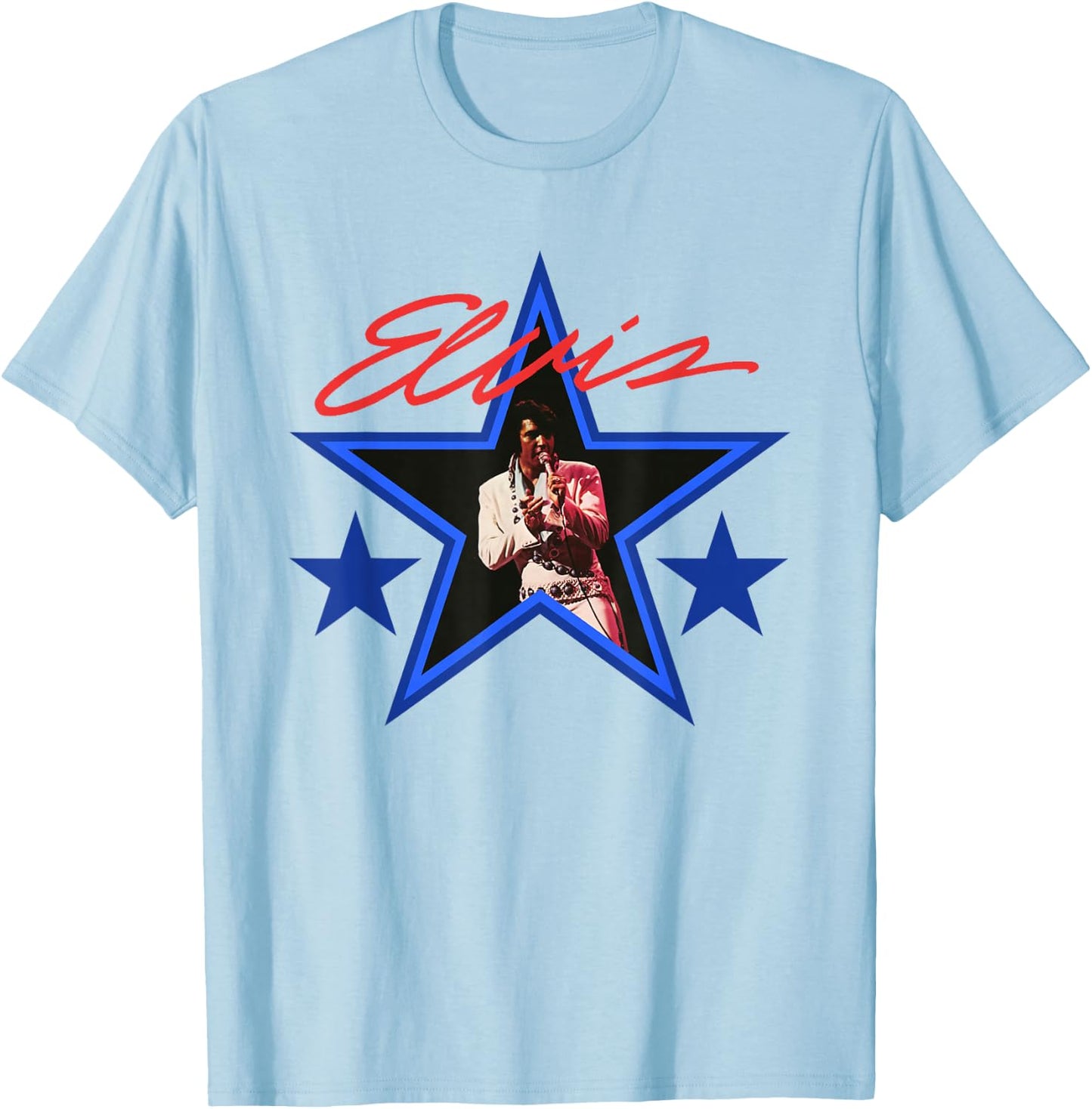 Elvis Presley Blue Star T-Shirt - T-Shirt | Light Blue