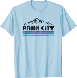 Vintage Park City Utah Retro Mountain Kids Souvenir T-Shirt - T-Shirt | Light Blue