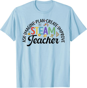 Best STEAM Teacher Science Technology Engineering Art Math T-Shirt - T-Shirt | Light Blue